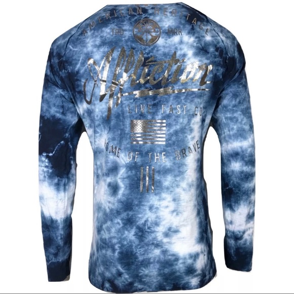 AFFLICTION Mens T-shirt BRAVE HERITAGE Biker Skull - Picture 4 of 7